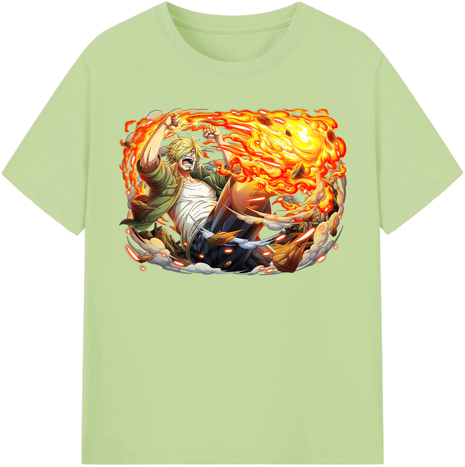 ワンピース サンジ ONE PIECE Sanji 綿100％半袖Tシャツ（フロントプリント）